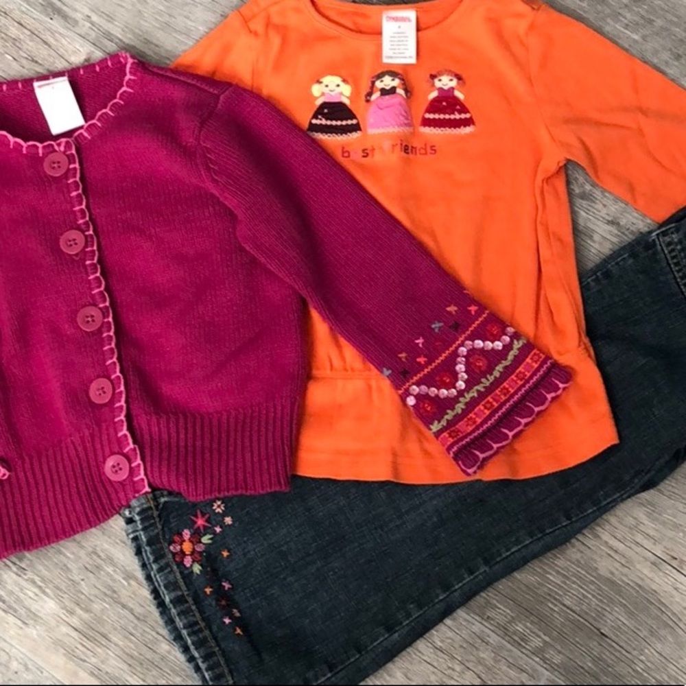 3 Pc. Gymboree Jeans Shirt Sweater Lot Size 4